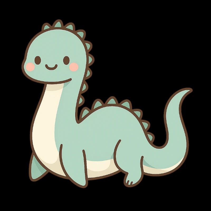 Cute pastel Loch Ness Monster