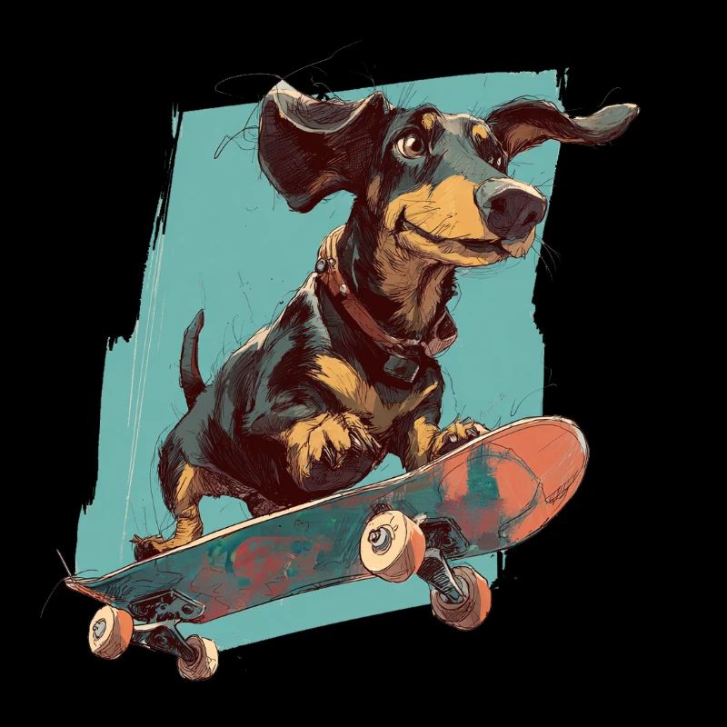 Skateboard Dachshund