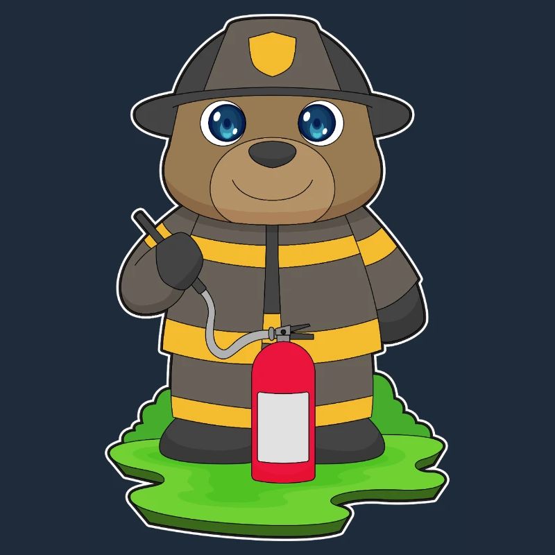 Bear Firefighter Fire Extinguisher Fire Brigade
