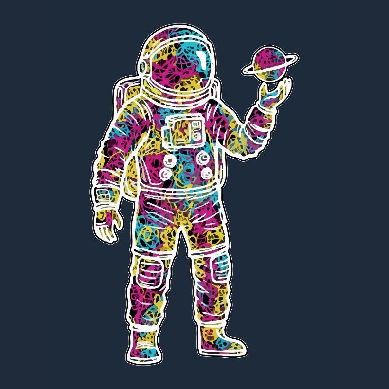 Astronaute Espace Scribble Planète Gribouillis
