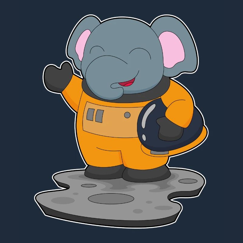 Astronaute éléphant spatial