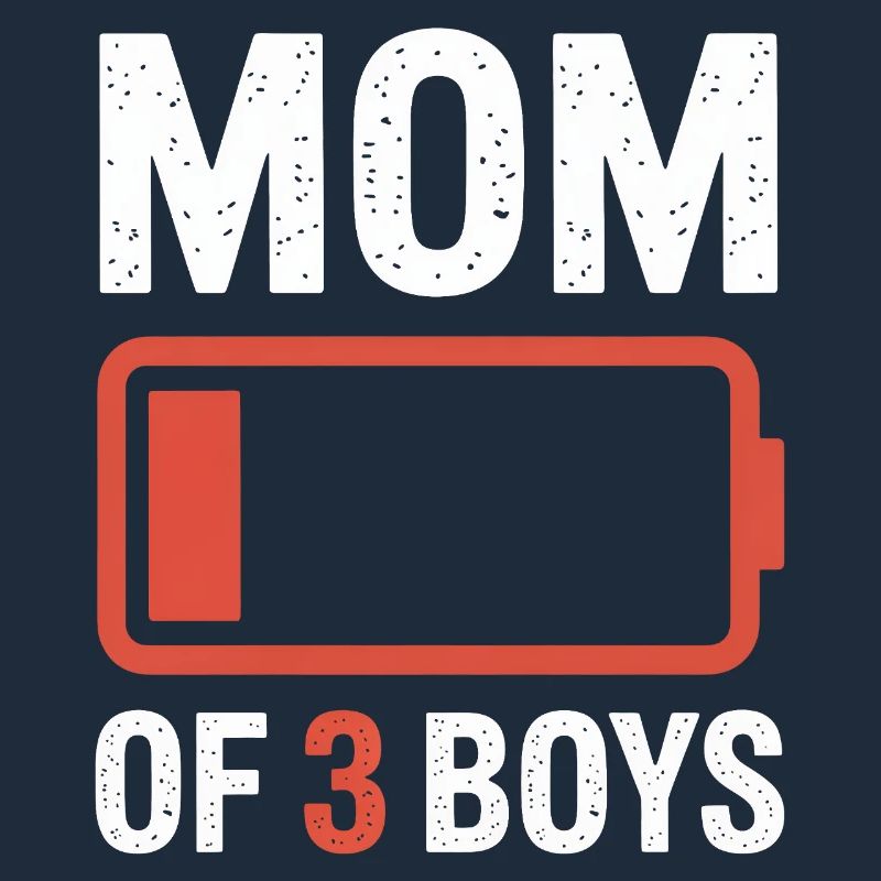 Batterie-Grafik von Mutter von 3 Jungen
