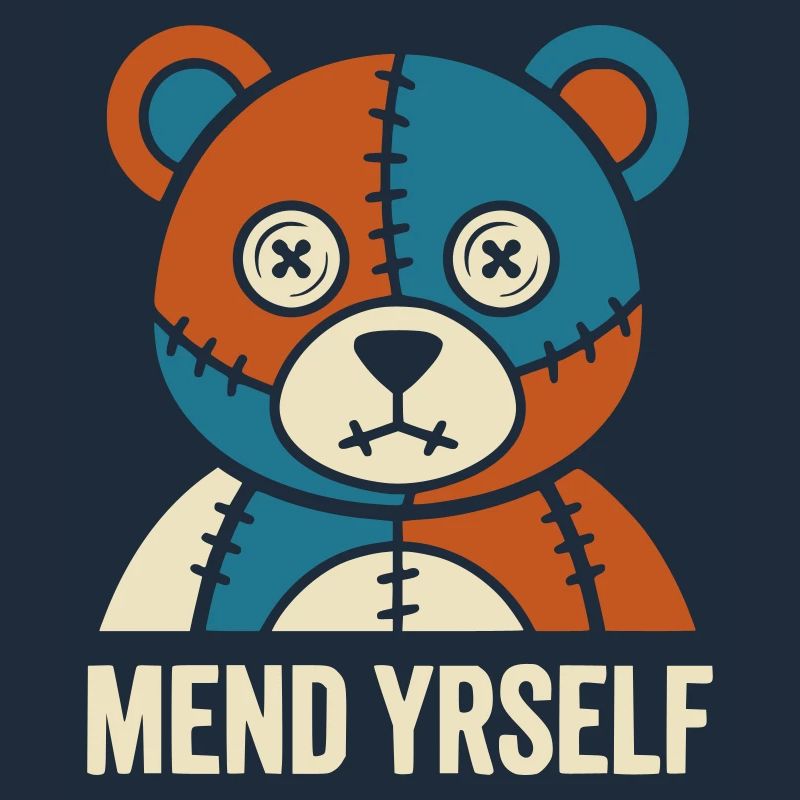 Patchwork Bear : points de suture et contraste