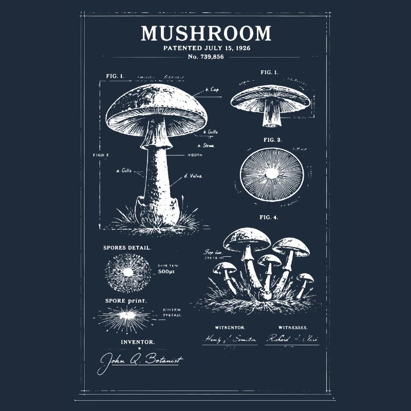 Art botanique de plans champignons