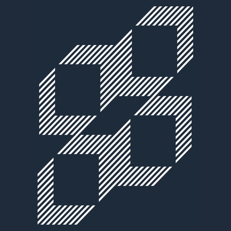 Geometric Stripe Squares Grid