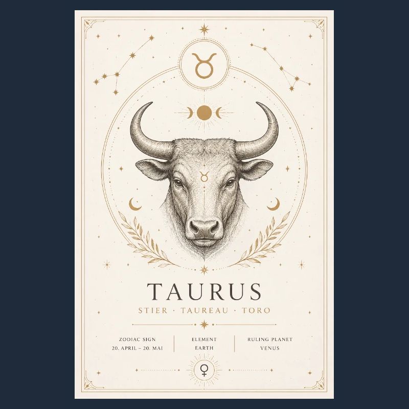 Stier Sternzeichen Kosmos-Illustration