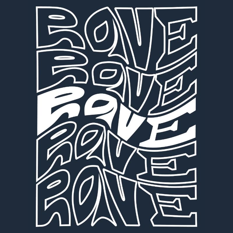 Rave Typography Waves Pattern
