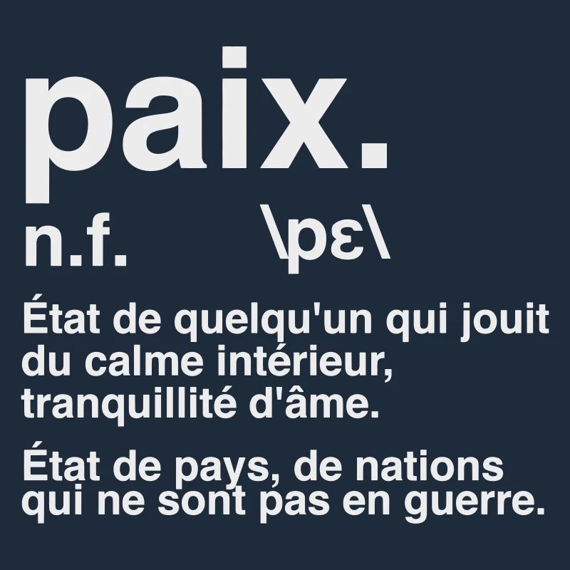 Friedensdefinitions-Wörterbuchstil