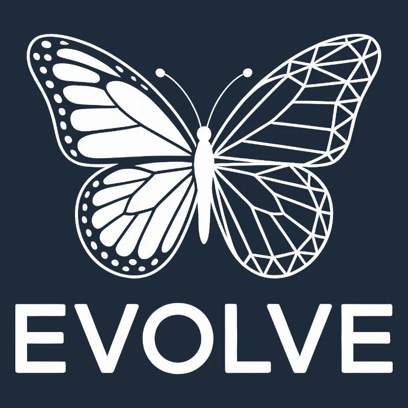 Evolve Butterfly Geometric Line Art