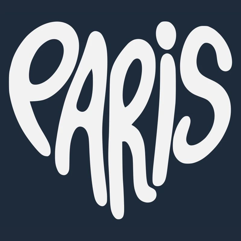 Paris Graffiti-Skript Logo herzförmig
