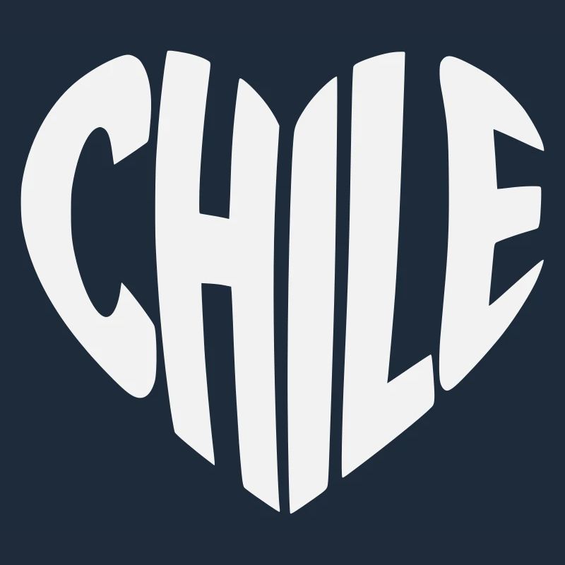 Conception typographique du cœur chilien
