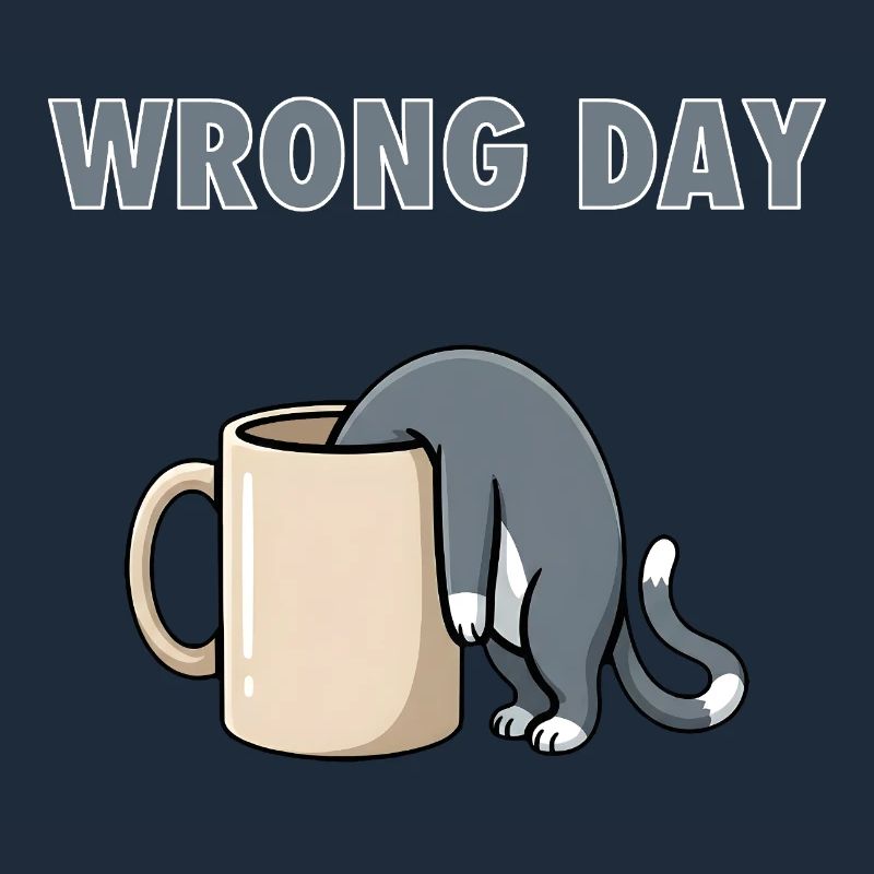 Wrong Day Cat - Funny Bad Day Coffee Meme