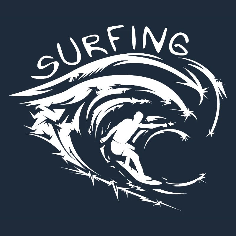 surfeur vagues mer océan eau surf icône logo