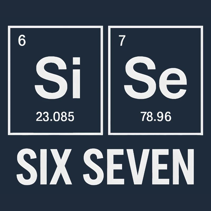 Six Seven 67 Éléments d’humour de mème Chimie