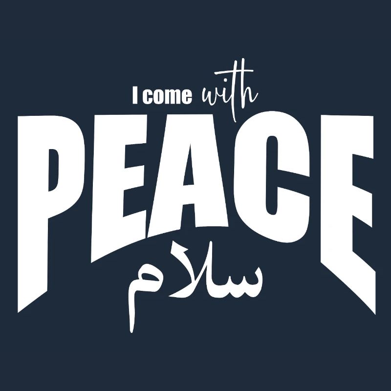 Ich komme mit Peace Typography Design
