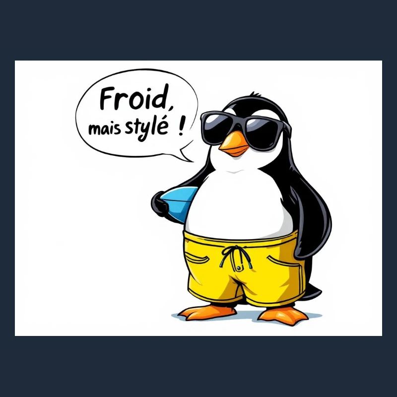 Manchon de pingouin stylé avec lunettes