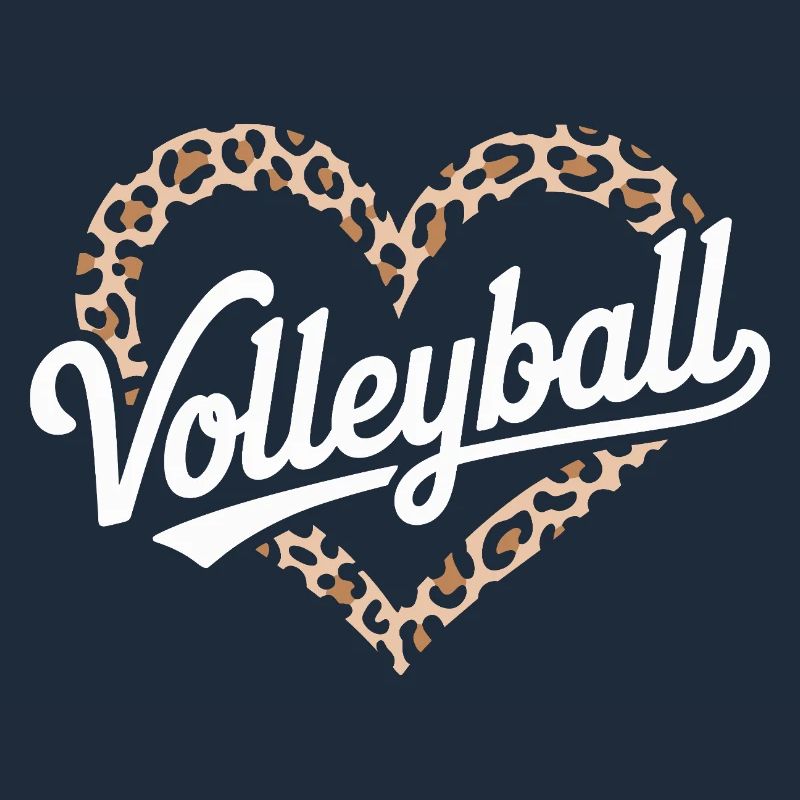 Leopard Heart Volleyball Design