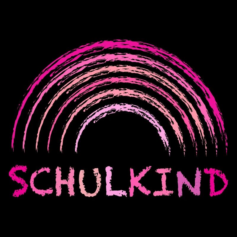 Schulkind Kreide Regenbogen pink zur Einschulung