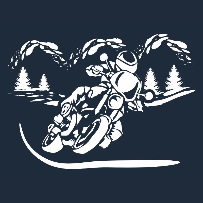 Silhouette de Moto Forêt