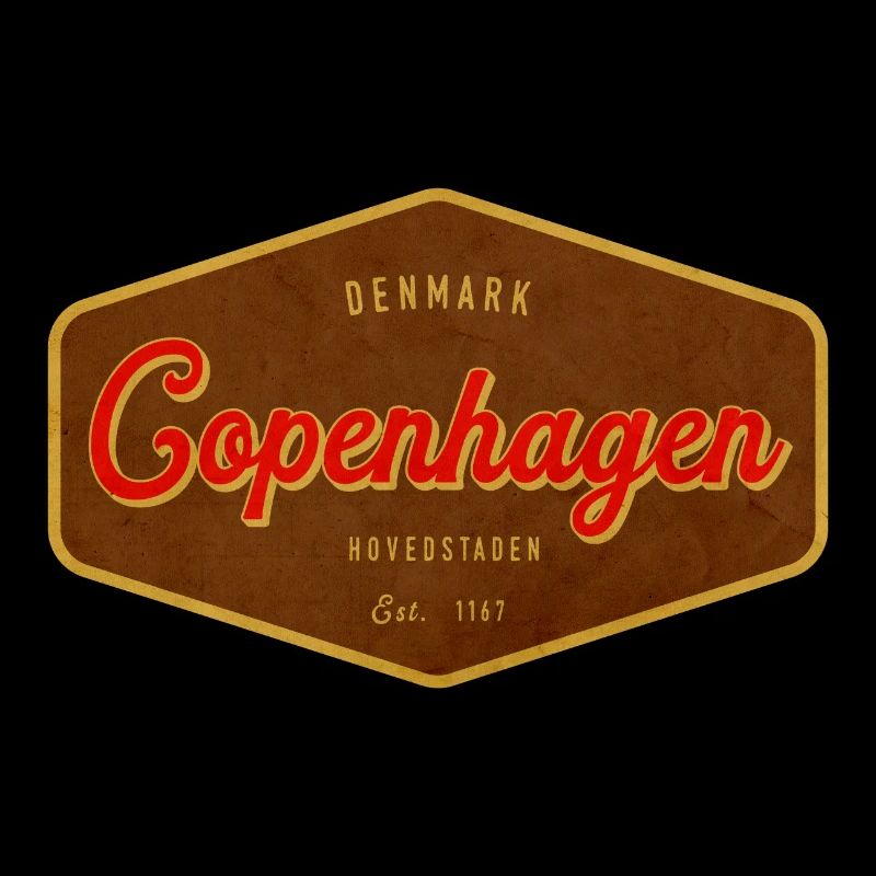 Graphisme rétro de l’enseigne vintage de Copenhague