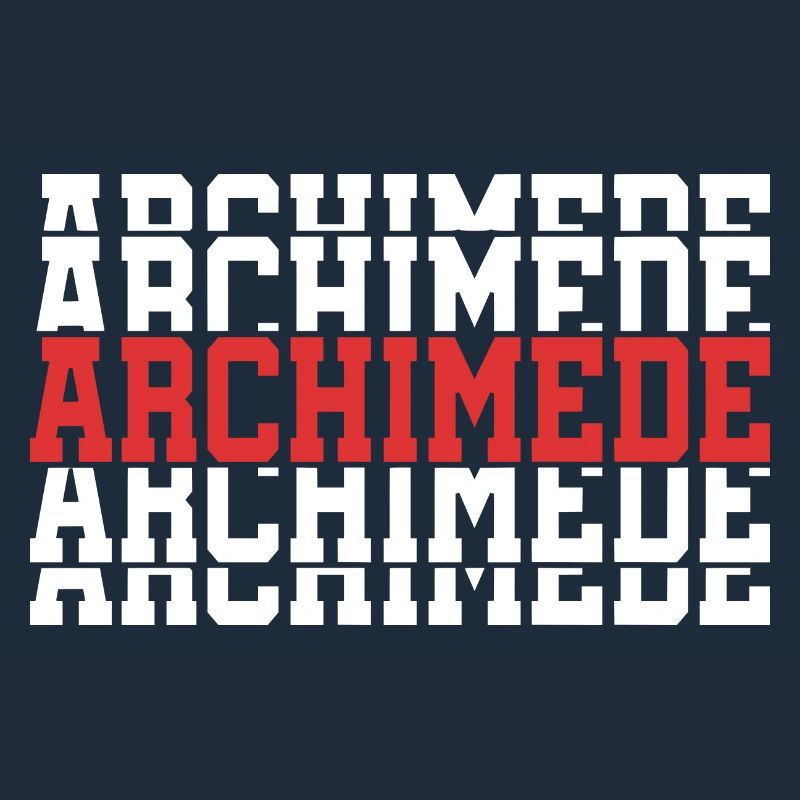 Archimede T-Shirt Geschenk gestapelter Text