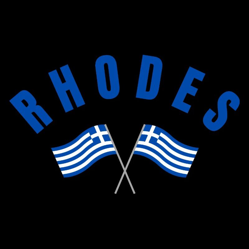 Drapeaux grecs de Rhodes croisés