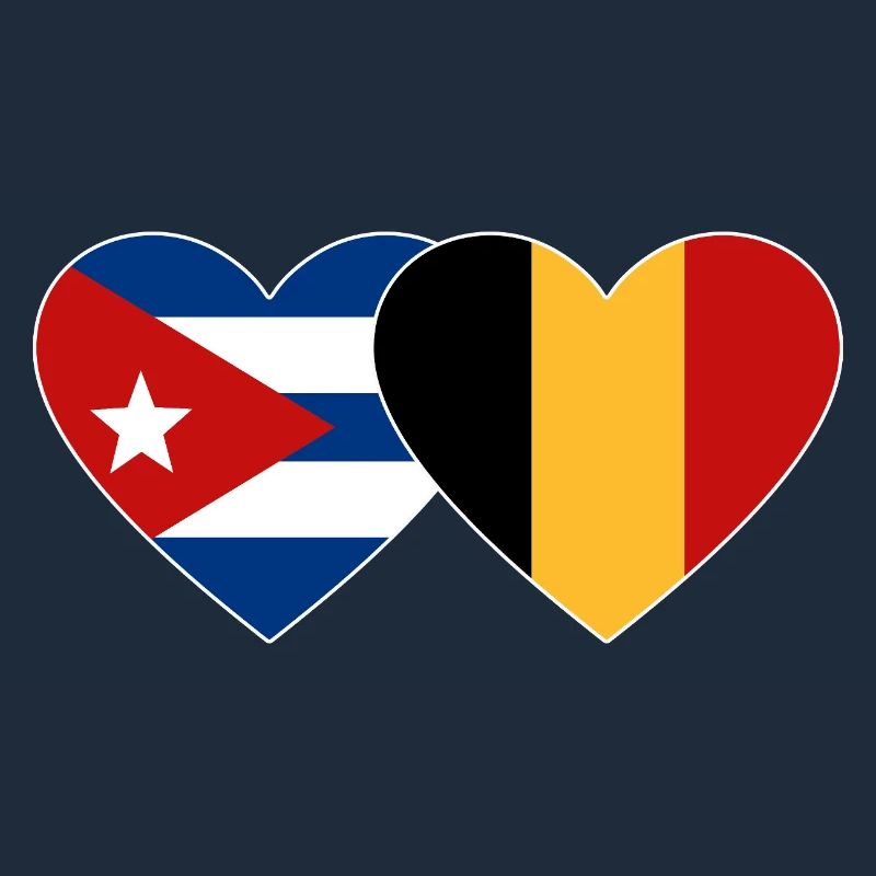 Cœur du drapeau de Cuba Belgique
