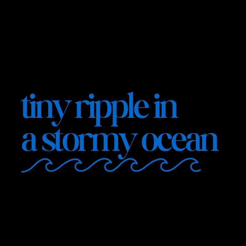 Tiny ripple in a stormy ocean with waves