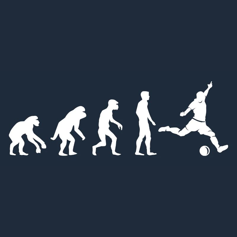 Fußball Evolution Affe lustige Designs Fan Logo