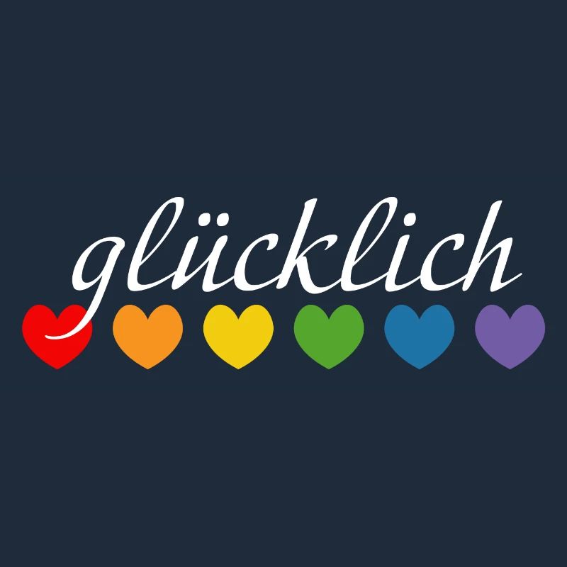 Regenbogenherzchen gluecklich weiss