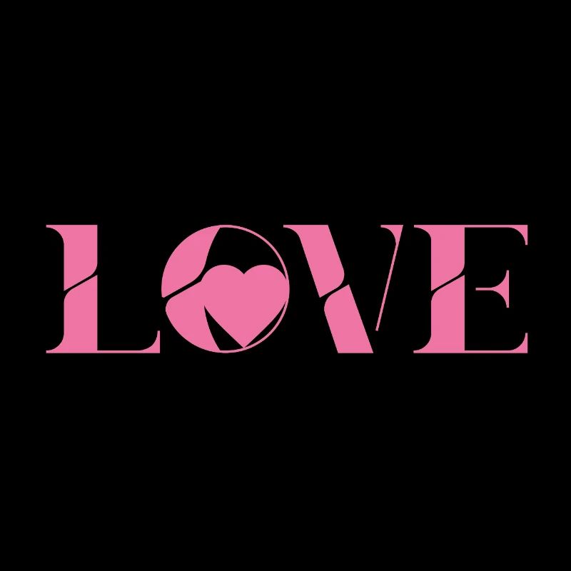 Pink Love Text Design