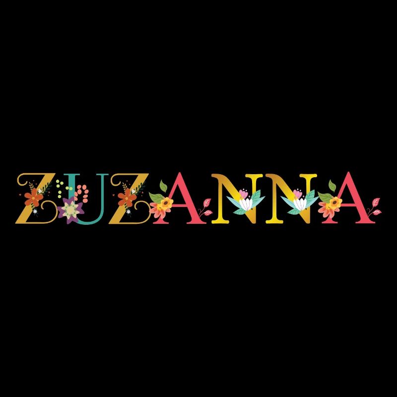 Le nom de ZUZANNA est décoré de fleurs