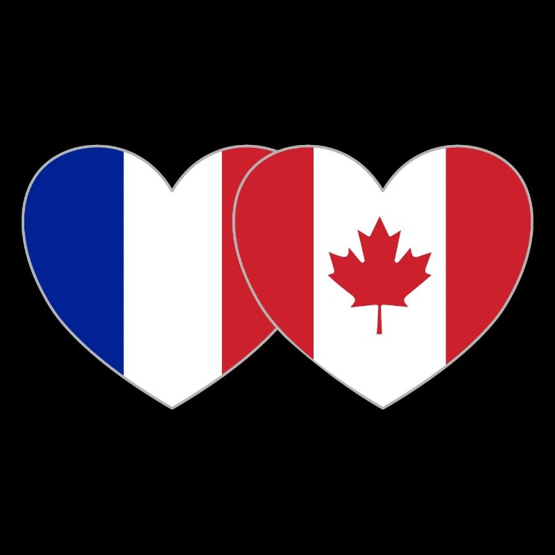 Frankreich Kanada Flagge Herz
