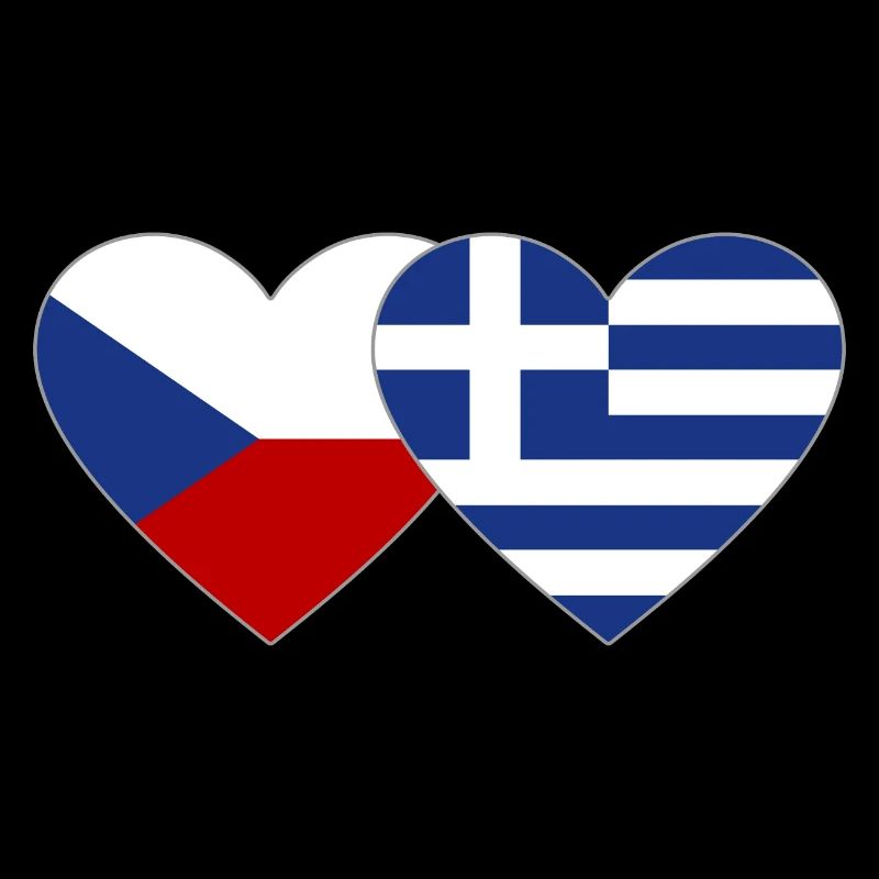 République tchèque Grèce Drapeau Coeur
