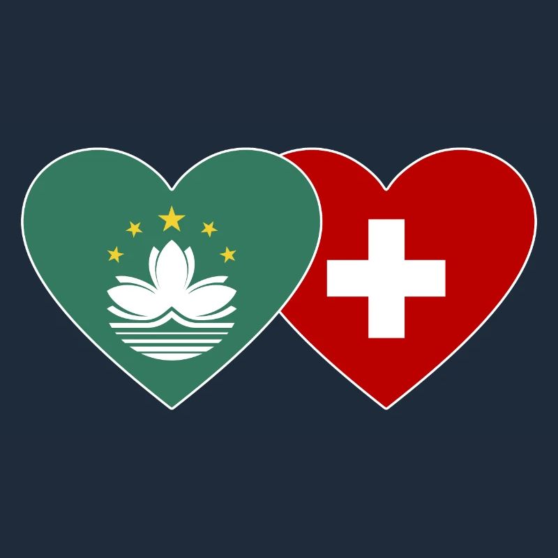 Cœur de drapeau suisse de Macao