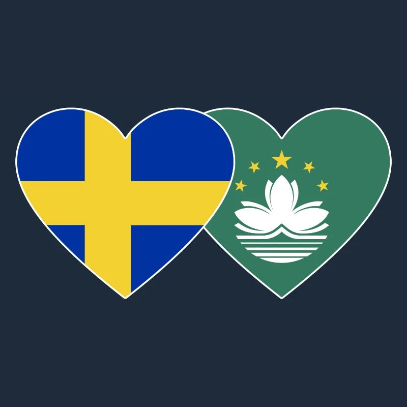 Suède Cœur de drapeau de Macao