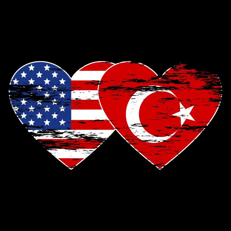 Turquie États-Unis drapeau coeur utilisé