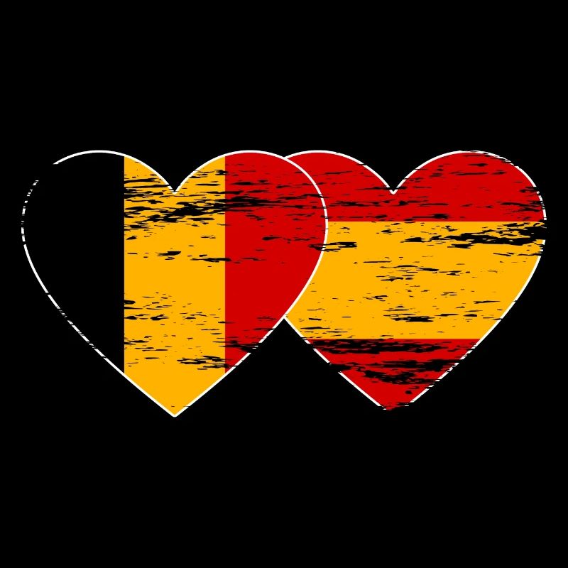 Belgien Spanien Flagge Herz used