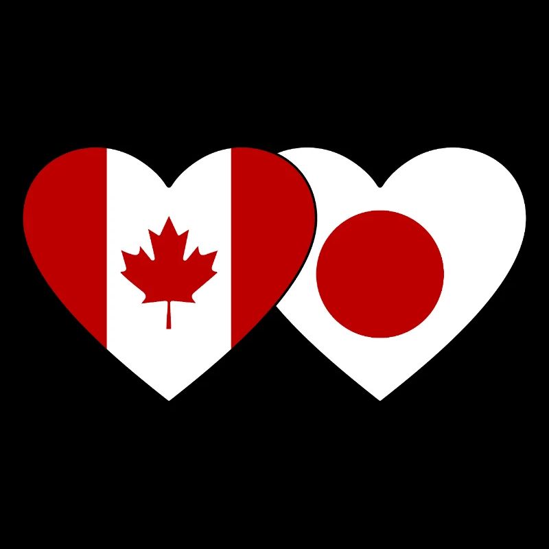 Drapeau du Canada Japon Coeur