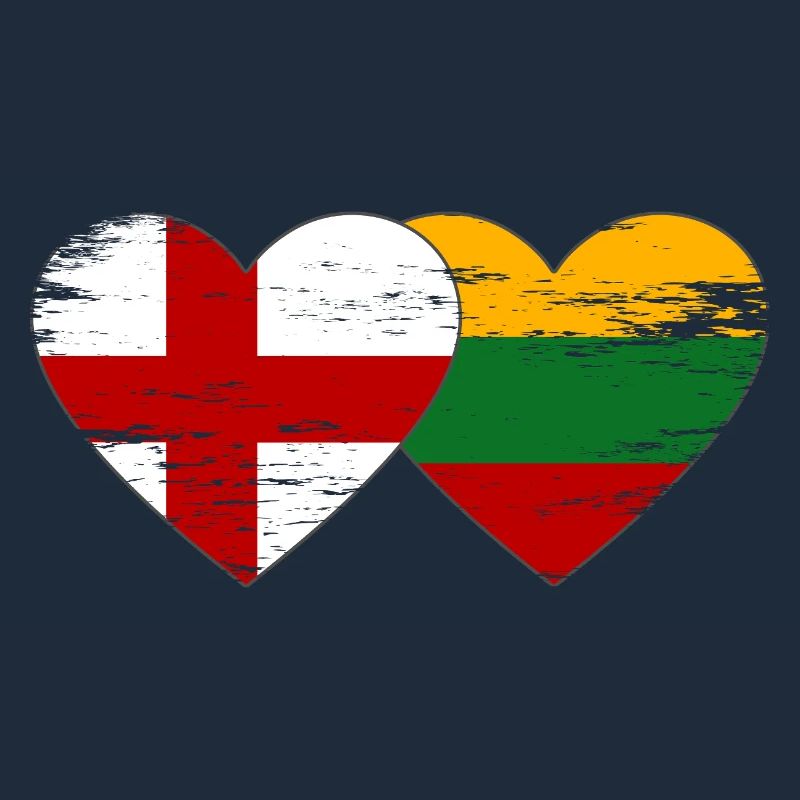 Inglaterra Bandera de Lituania en forma de corazón utilizada