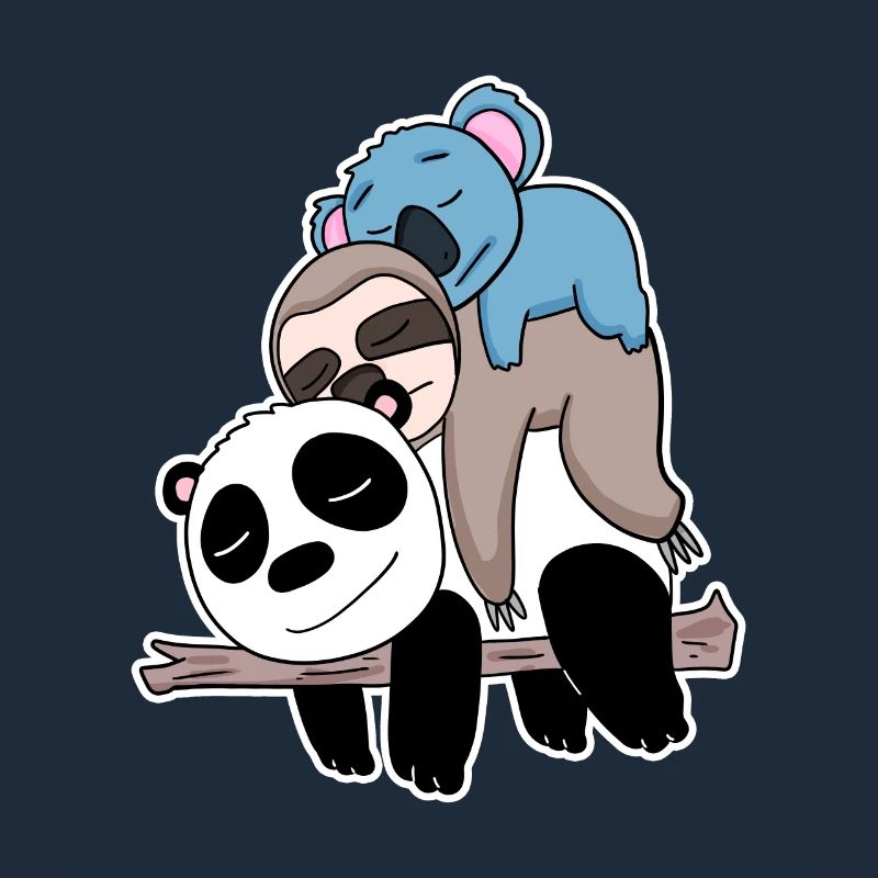 Panda sloth and koala