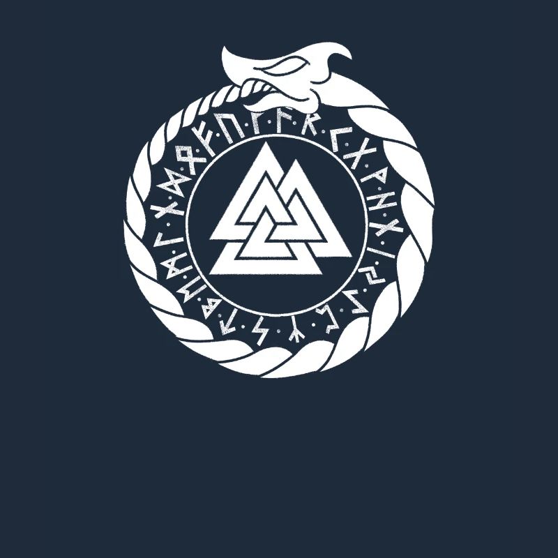 Ouroboros with Valknut and Futhark - Germanic