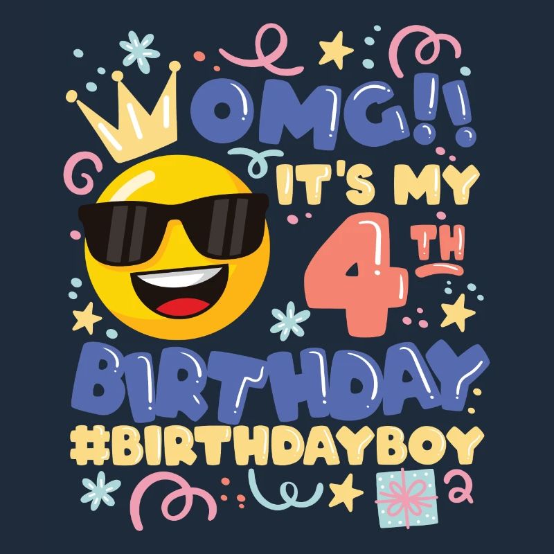 Omg! it's my 4th birthday Boy Emoticon