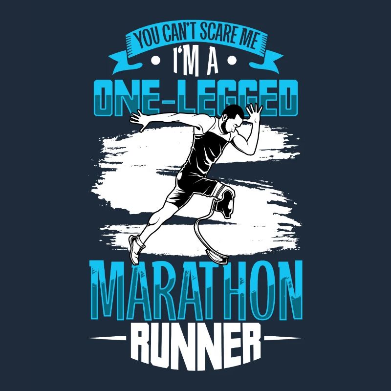 Fearless marathon runner with prosthetic running