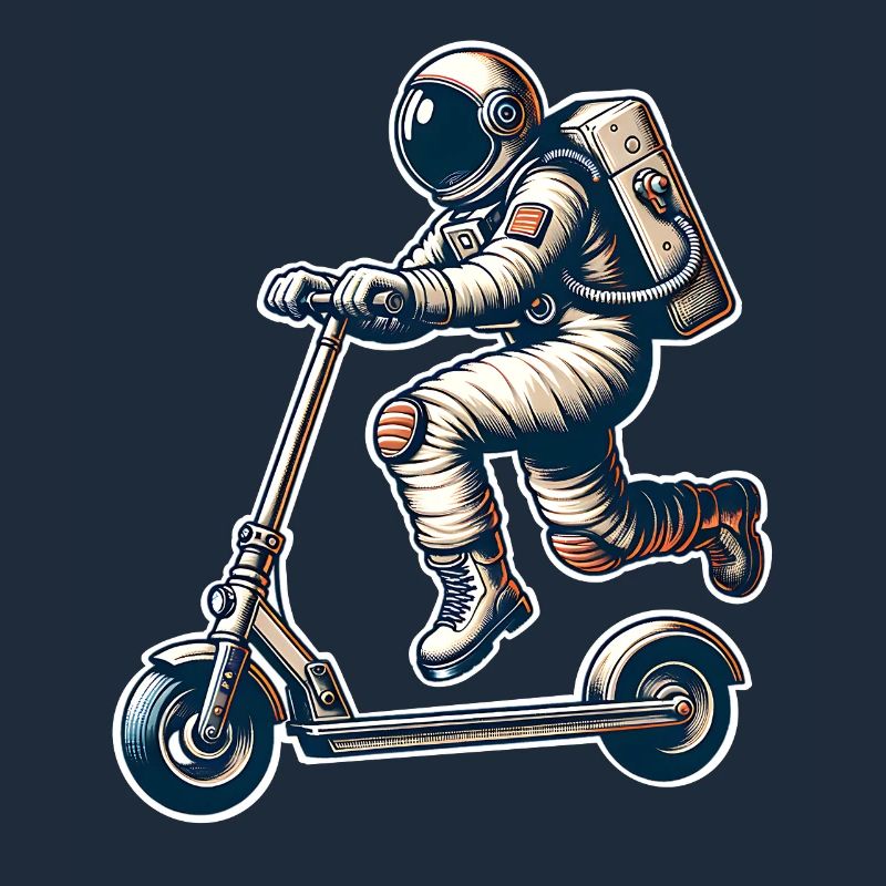 E-Scooter E-Roller Tretroller Astronaut
