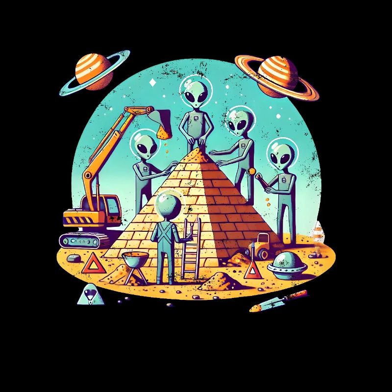 Aliens build pyramid