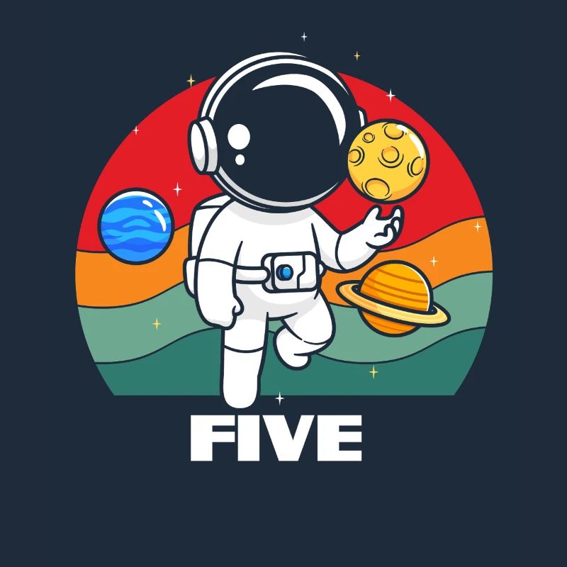 Astronaut in Space Adventure Five Planets