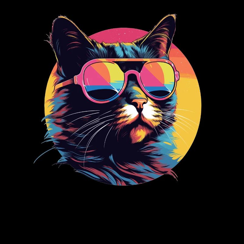 Coole Katze mit Sonnenbrille
