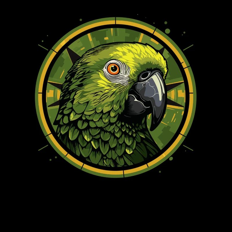 Green Parrot Head