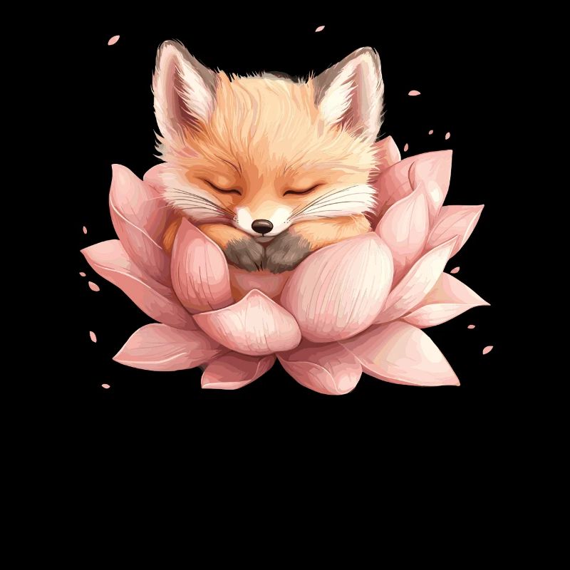 Fuchs schläft in Blüte